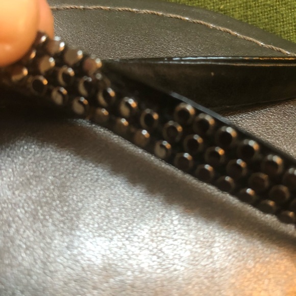 Black Metallic Flip Flops - Picture 3 of 4